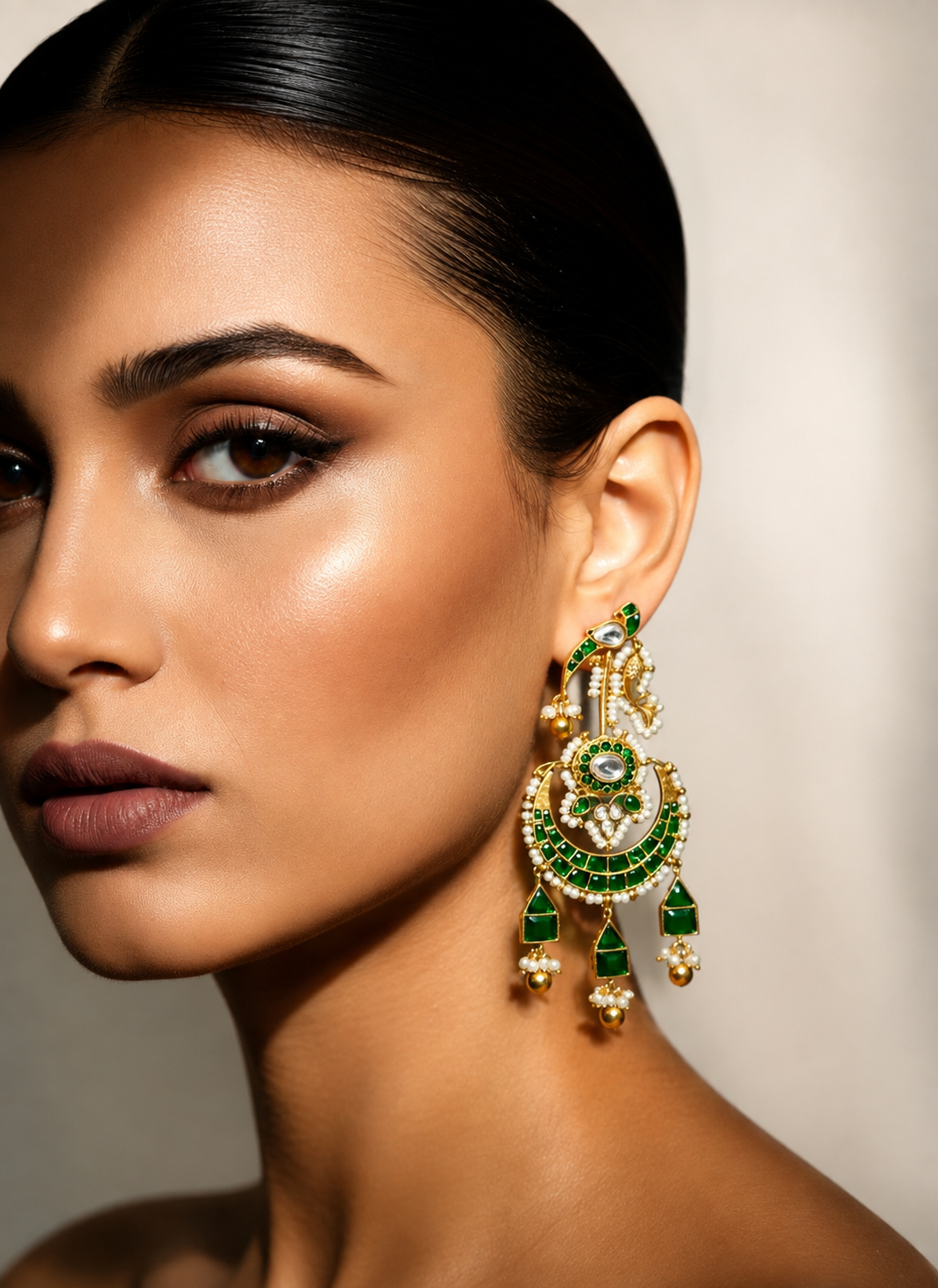 Emerald Jadau-Inspired Chandelier Earrings