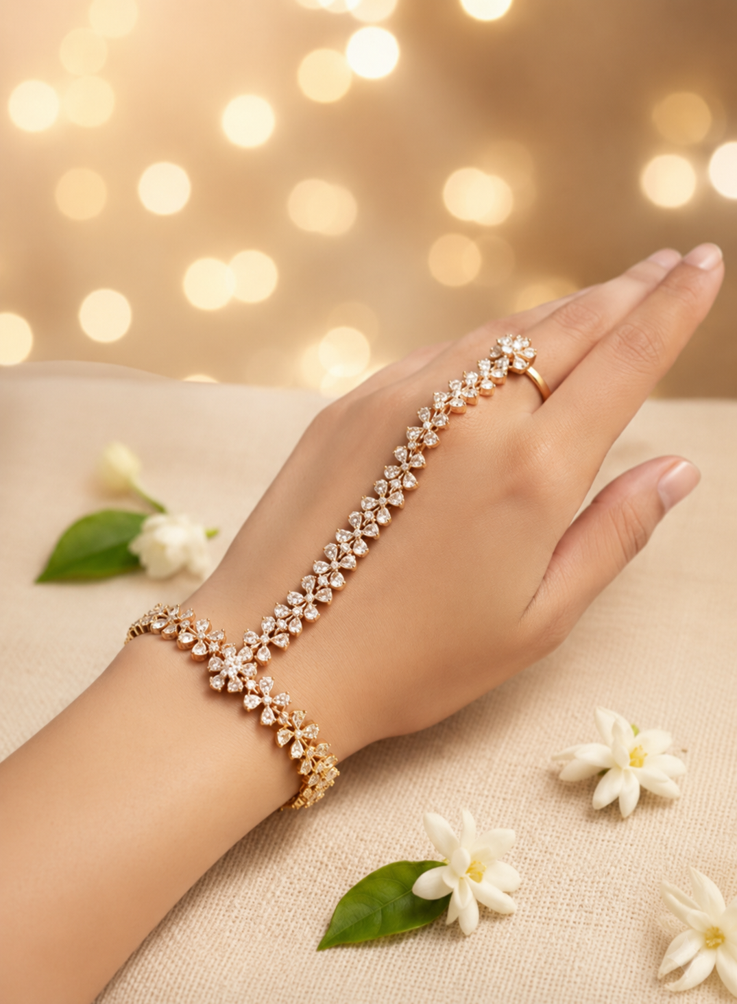 Celeste Floral AD Diamond Hand Harness