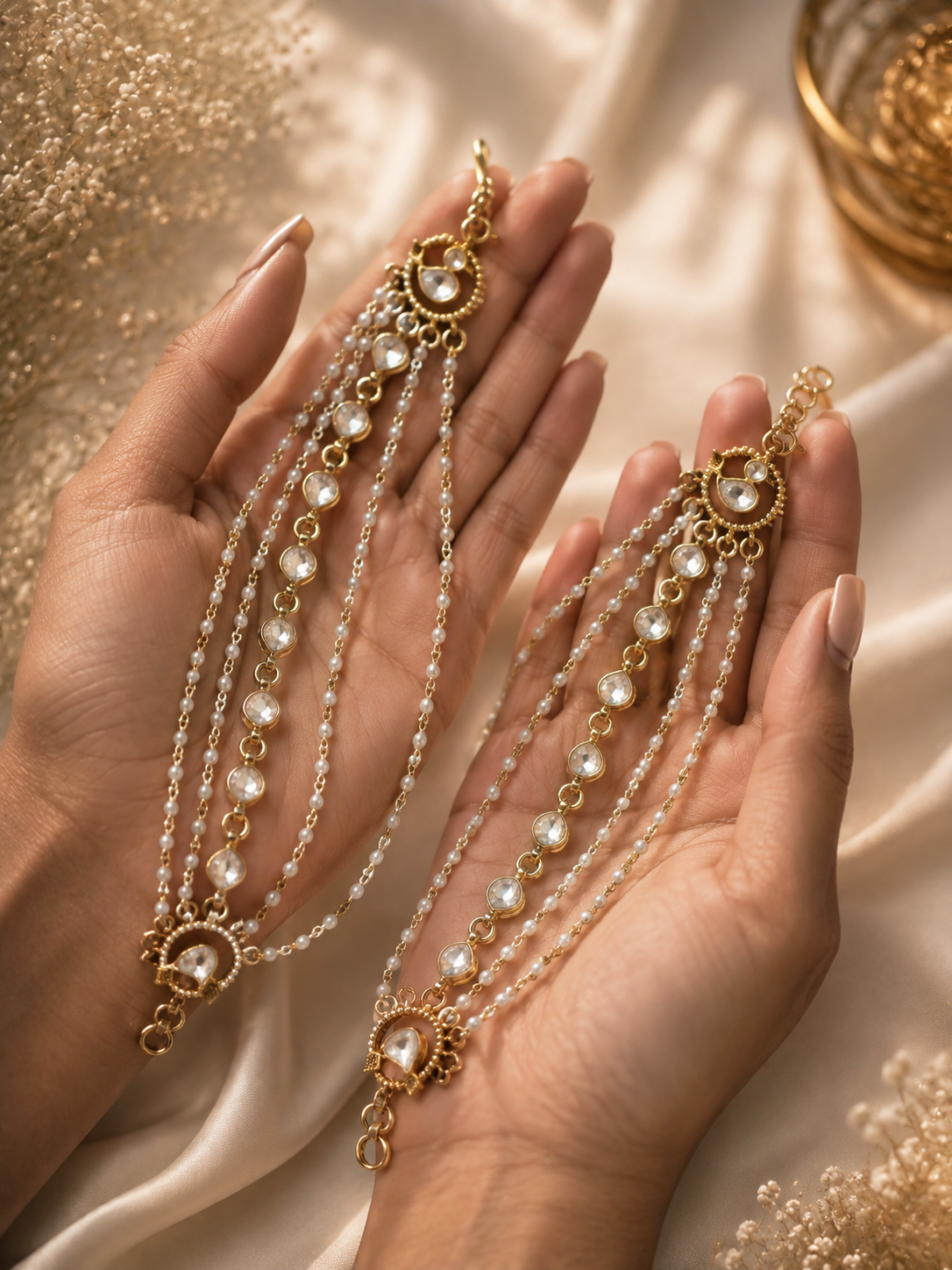 Royal Jadau Pearl Ear Chain