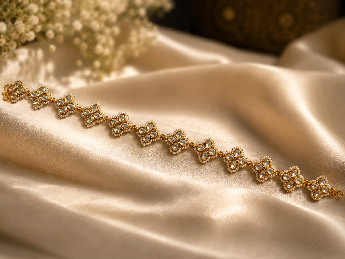 Royal Floral Jadau Matha Patti