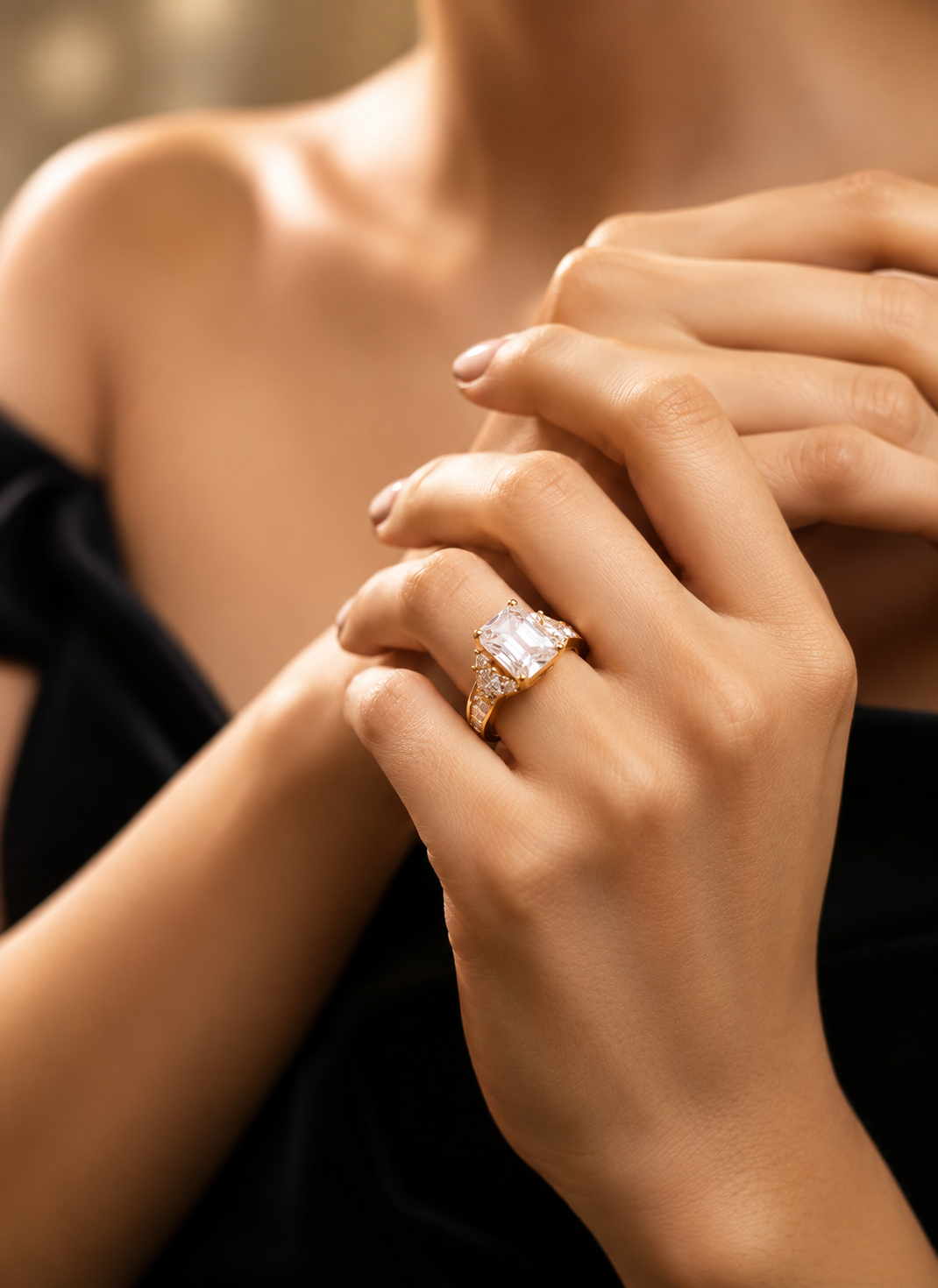Regal Emerald-Cut Solitaire Ring