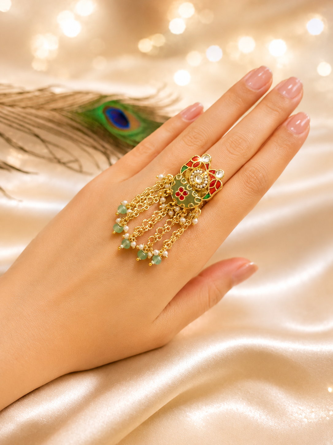 Royal Meenakari Heritage Ring