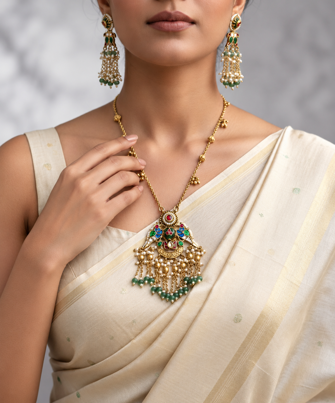 Pachi Jadau long necklace set