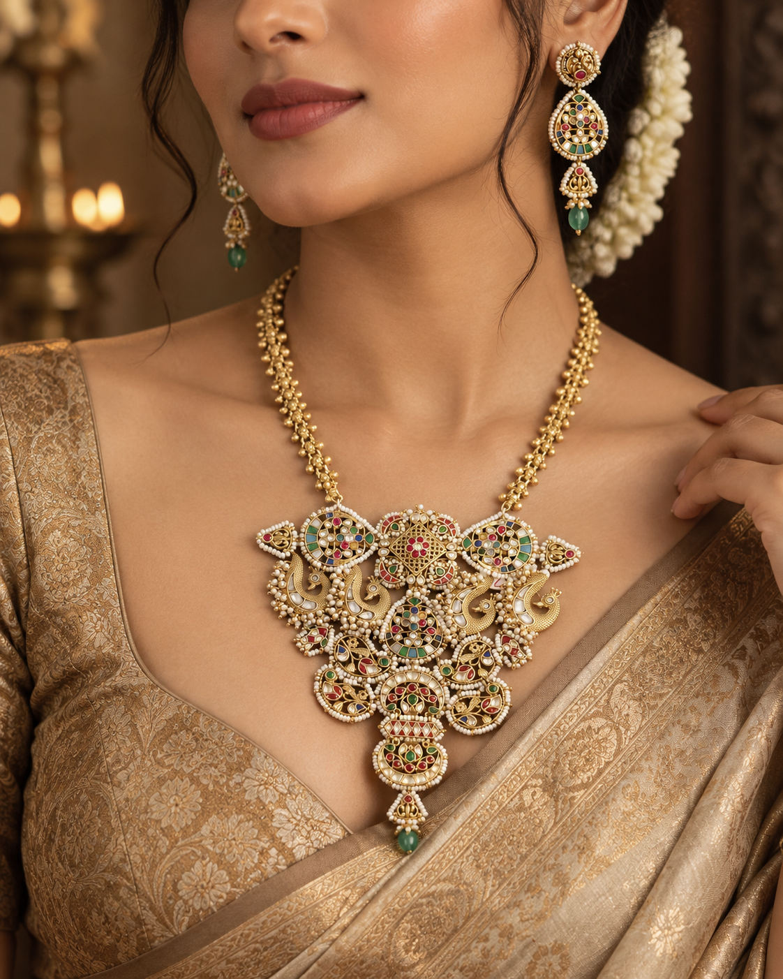 Mayura Heritage Statement Necklace Set
