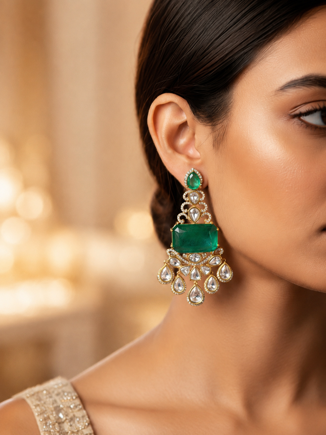 Emerald Royale Statement Earrings