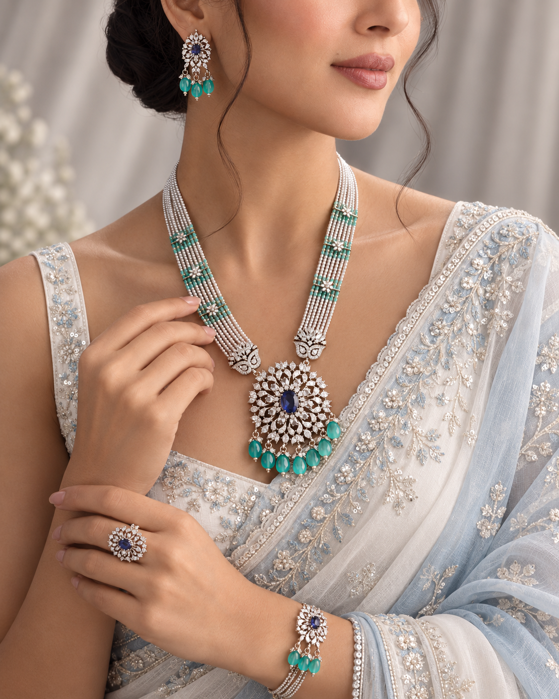 Sapphire Mint Radiance Jewelry Set