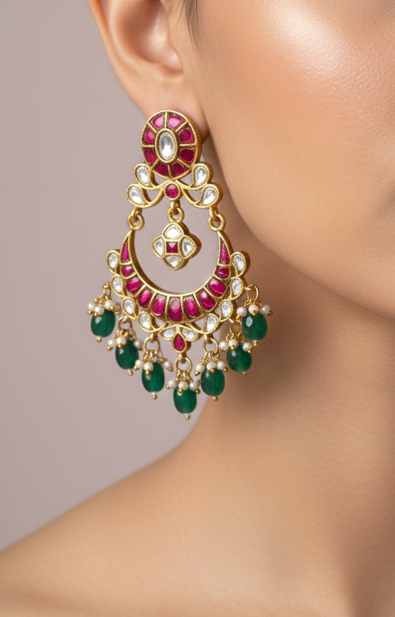 Jadau Chandbali Earrings