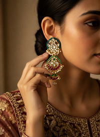 Jadau Mughal vibe earrings