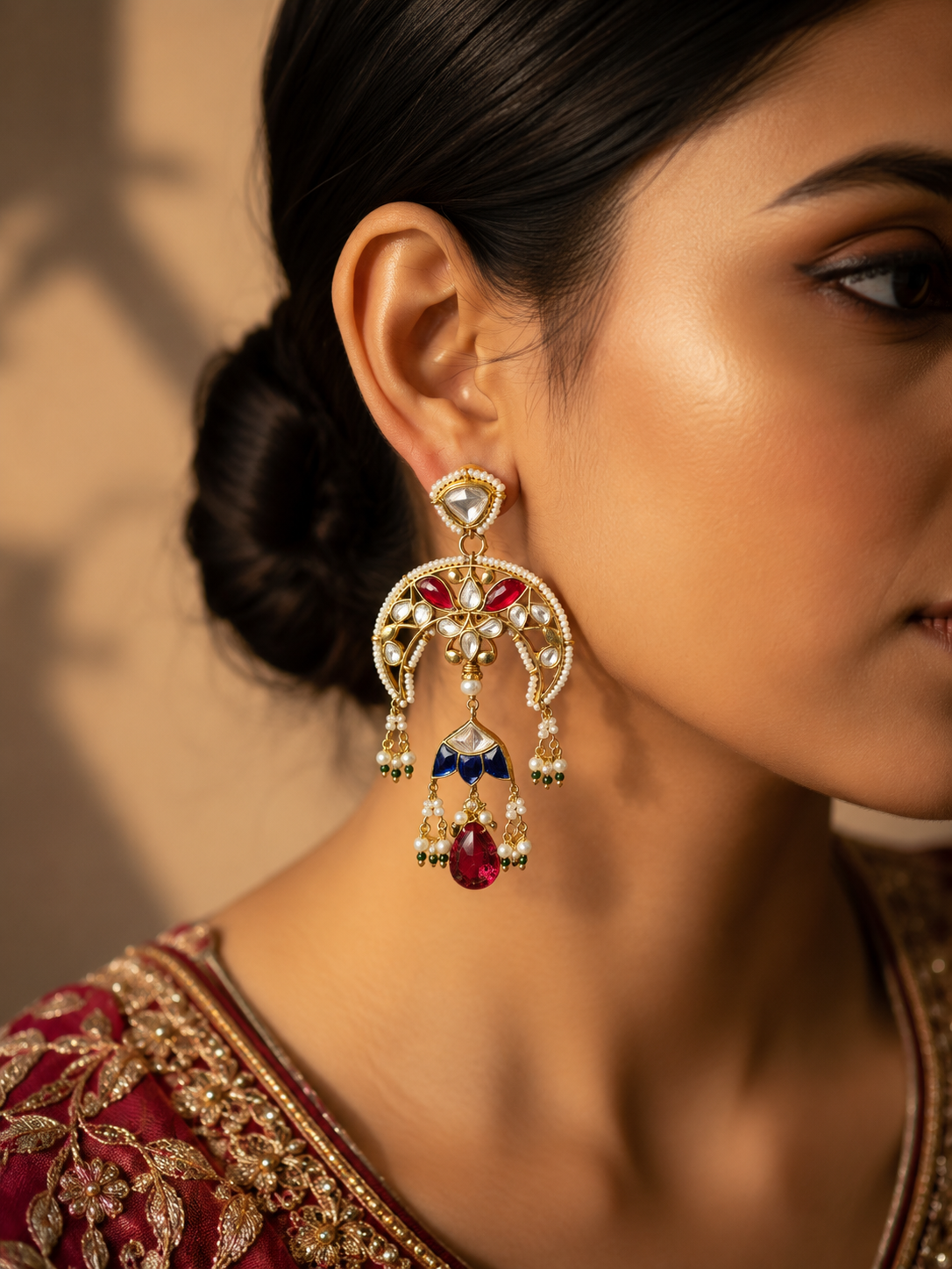 Royal Ruby & Sapphire Jadau Chandeliers
