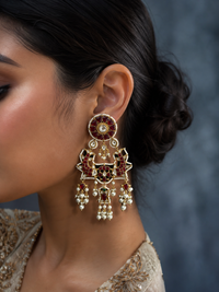 Jadau fish style earrings