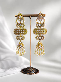 Jadau drop earrings with pearl hanging
