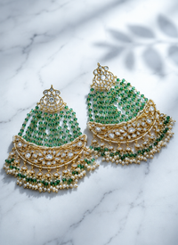 Emerald Jadau Cascade Chandelier Earrings