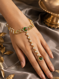 Royal Emerald Heritage Haath Phool (1 pcs)