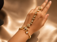 Jadau and pearl haath phool (2 Pcs)
