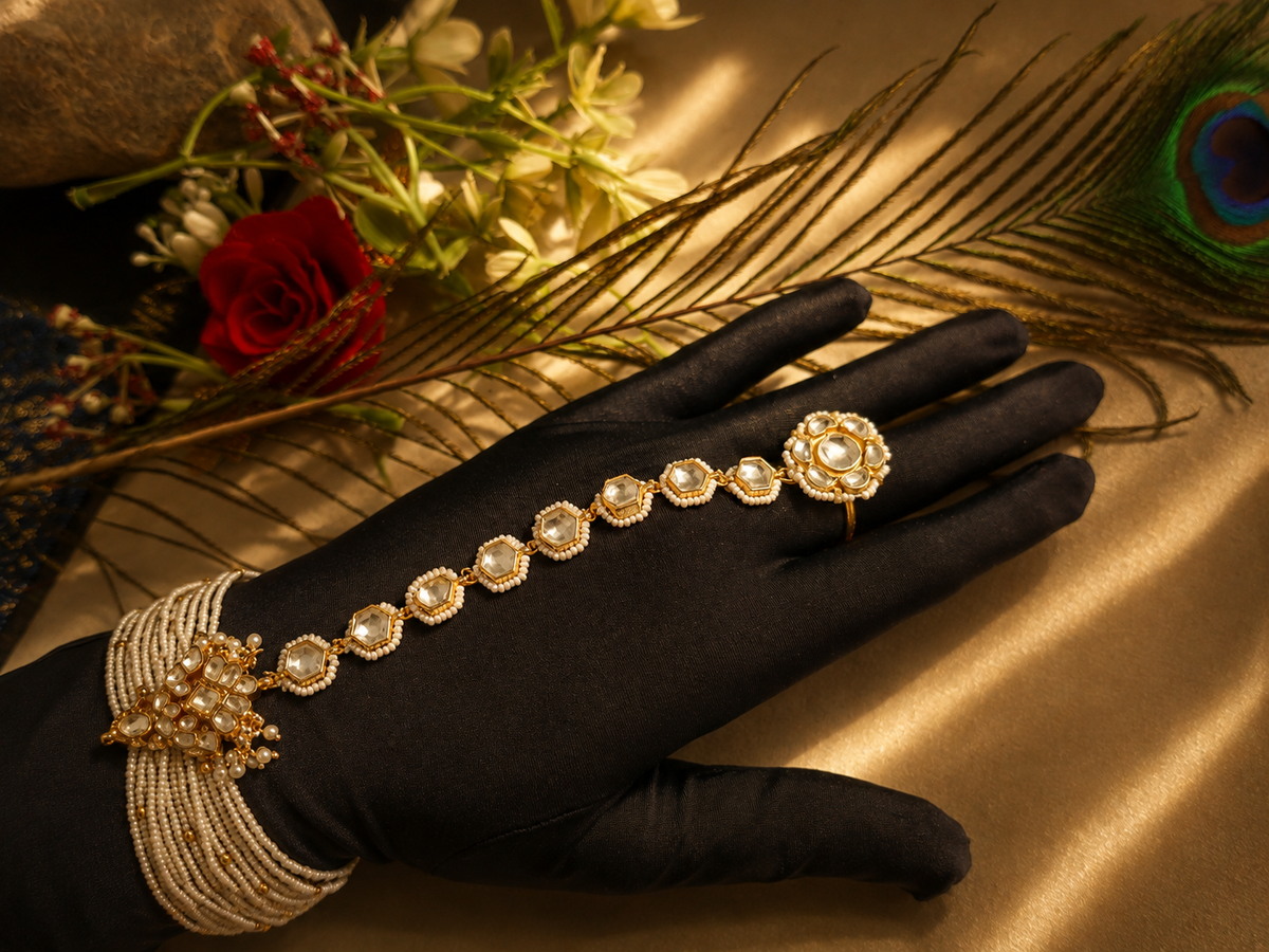 Jadau Pearl Ring Bracelet