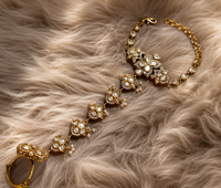 Floral Kundan Pearl Hathphool (1 pcs)