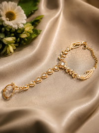 Kundan adjustable ring bracelet (Haath phool) (1 Pcs)