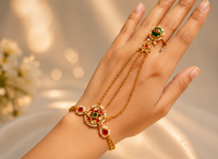 Meher Pearl seed beads jadau Ring Bracelet (2 pcs)