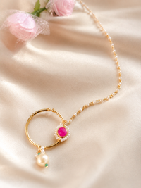 Jadau Pearl Drop Nath
