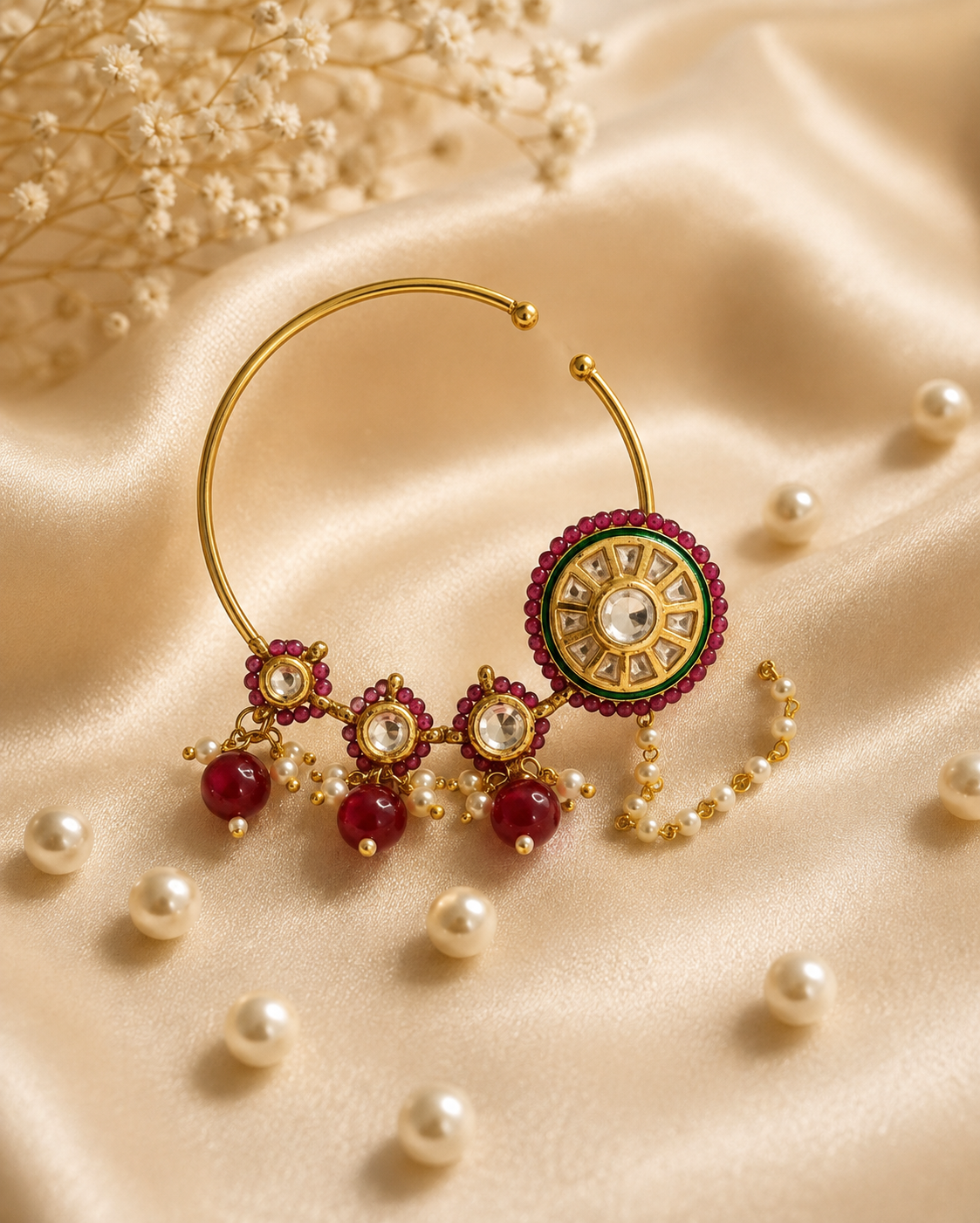 Ruby Sunburst Kundan Nath