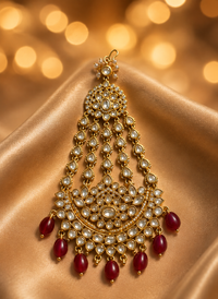 Ruby Maharani Kundan Pasa and pearl drops