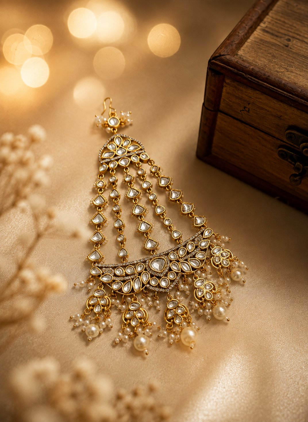 Noor Kundan Pearl Drops Bridal Pasa