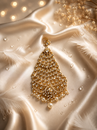 Kundan pasa with pearl bead drops