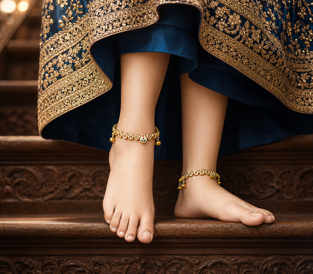 Meenakari Kundan Payal