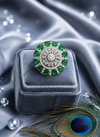 Emerald AD Diamond Statement Ring