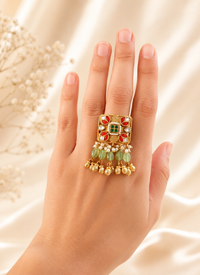 Rajwadi Meenakari Jadau Ring