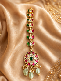 Ruby red Jadau Stone Maang Tikka