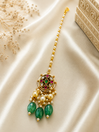 Emerald Meher Maang Tikka