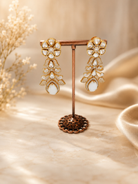 Ivory Noor Kundan Drop Earrings