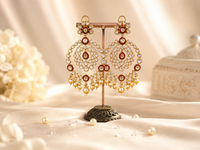 Moissanite studded Chandbali earring
