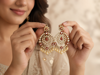 Moissanite studded Chandbali earring