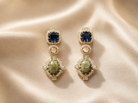Sapphire Olive Luxe Drop Earrings