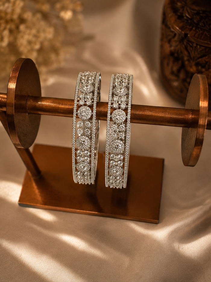 Celestial Bloom AD Diamond Bangles