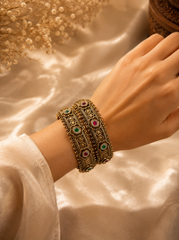 Rajwada Ruby & Emerald Heritage Kada Set