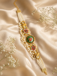 Emerald Pearl Jadau Bracelet