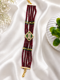 Ruby Royale Jadau Beaded Bracelet