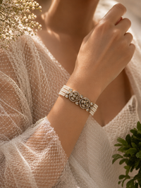 Victorian Kundan and pearl beaded AD Diamond bracelet