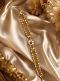Royal Jadau Pearl Floral Bracelet