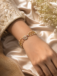 Royal Jadau Pearl Floral Bracelet