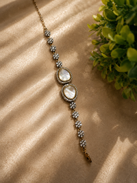 Moonstone Bloom Dual-Kundan Bracelet