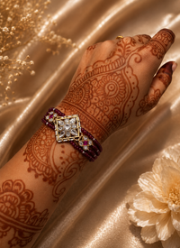 Royal Ruby Bloom Kundan Bracelet