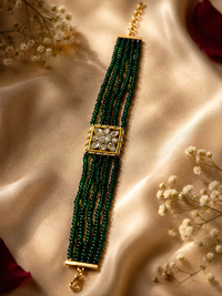 Emerald Flora Jadau Beaded Bracelet