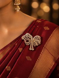 Royal Crystal Bow Statement Brooch