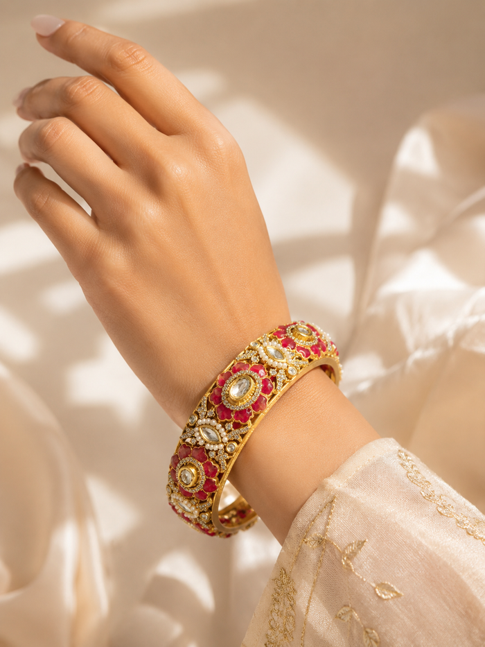 Kundan kadas with AD Diamond and pearls