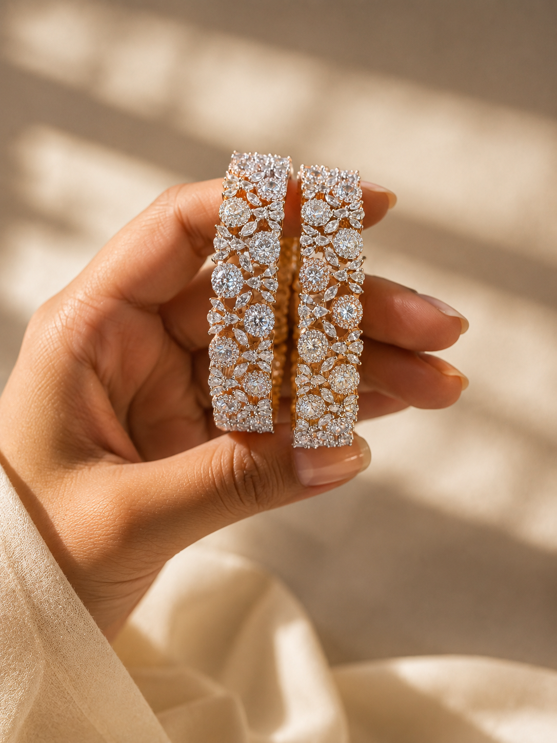 Celestial Bloom AD Diamond Bangles