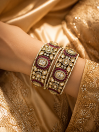 Kundan kadas with pearl seed beads